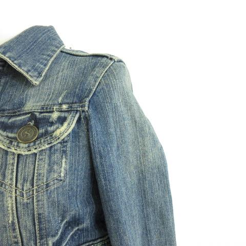 スピーガ SPIGA デニムジャケット Gジャン ショート丈 長袖 青 F *A814 