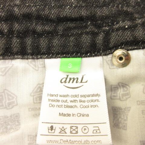 【中古】デマルコラボ dmL デニムパンツ ジーンズ テーパード 黒 3 *A871 メンズ デマルコラボ dmL デニムパンツ ジーンズ テーパード 黒 3 *A871