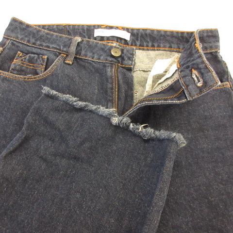 ZARA（ザラ） デニムパンツ ジーンズ ワイドストレート 紺 36 *T489