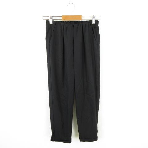 パシオーネ PASSIONE テーパードパンツ クロップド ストレッチ 黒 36  