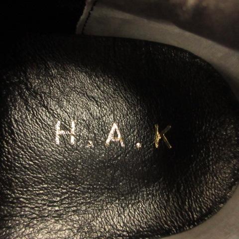 未使用品 ハク スーパーハッカ H.A.K メタリックレザースニーカー 黒