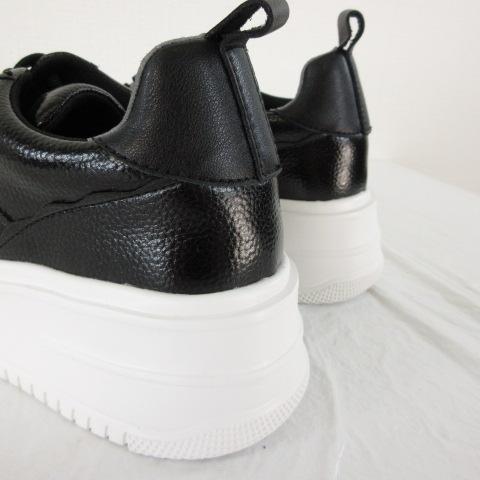 未使用品 ハク スーパーハッカ H.A.K メタリックレザースニーカー 黒