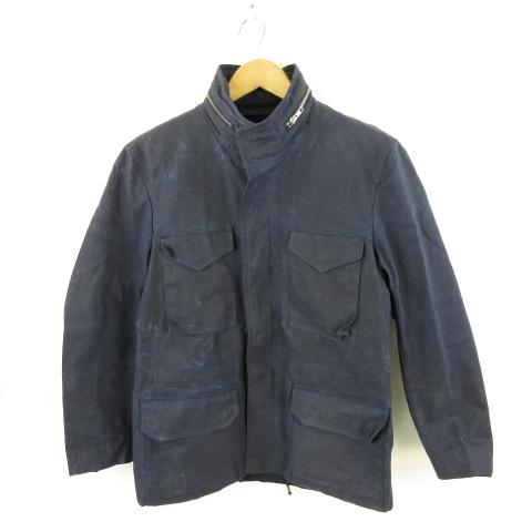 【中古】コリドー Corridor オイルドジャケット M65 ジップアップ 長袖 紺 S *A440 メンズ コリドー Corridor オイルドジャケット M65 ジップアップ 長袖 紺 S