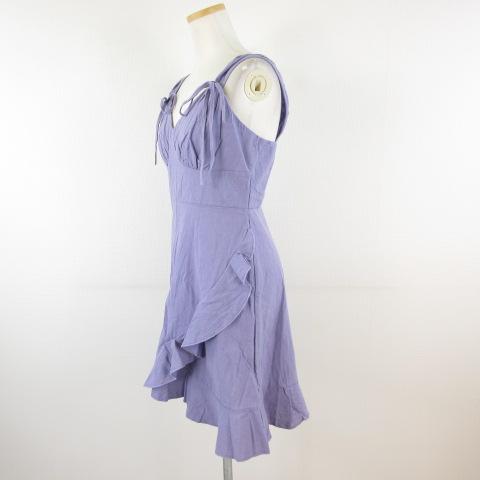 未使用品 シーイン SHEIN ワンピース ミニ ノースリーブ 紫 M *T801