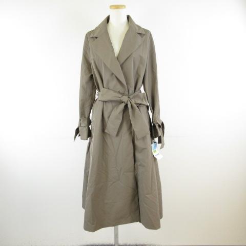 未使用品 PICCIN トレンチコート ロング 長袖 茶 M *T872 レディース 