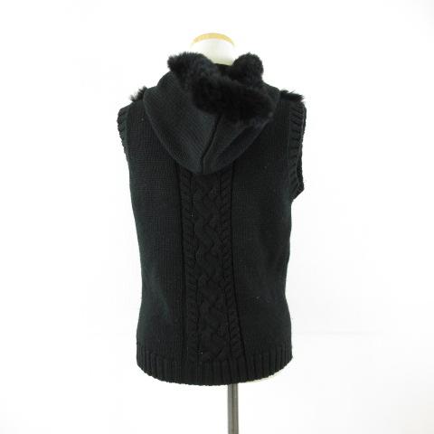 BCBG MAXAZRIA ラクーン ファーベスト グレー Mサイズ カシミヤファー