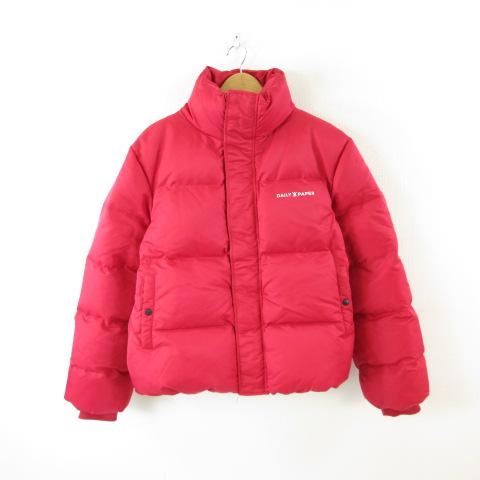 【中古】デイリーペーパー DAILY PAPER ダウンジャケット 長袖 ロゴ 赤 L  *T179 メンズ デイリーペーパー DAILY PAPER ダウンジャケット 長袖 ロゴ 赤 L *T179