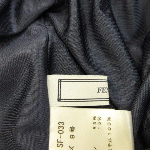 フェンネル FENNEL クロップドパンツ ワイド リネン混 紺 9号 *A861 
