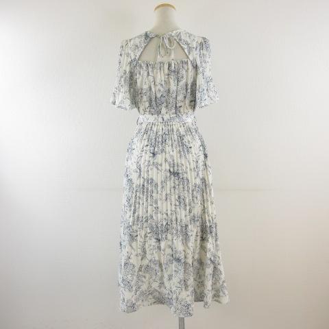 グレイル GRL ワンピース プリーツ ロング 花柄 半袖 2way 白 S *T826