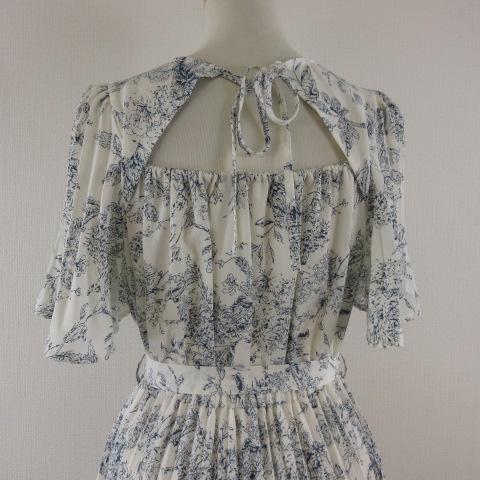 グレイル GRL ワンピース プリーツ ロング 花柄 半袖 2way 白 S *T826