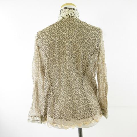 インポートロッサ ROSSA カーディガン 七分袖 レース ベージュ 茶 44  