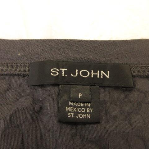 セントジョン ST.JOHN タンクトップ 総柄 ストレッチ グレー *T275