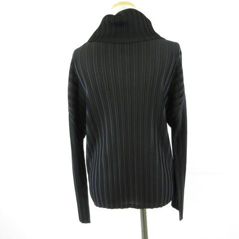 PLEATS PLEASE タートルネック長袖プリーツカットソー 黒3 プリーツプリーズ PLEATS PLEASE イッセイミヤケ カットソー 長袖