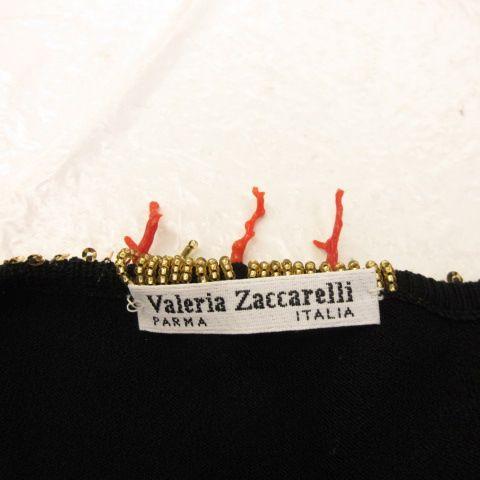 Valeria Zaccarelli ニットカーディガン 長袖 黒 ヴァレリアザッカレリ Valeria Zaccarelli アンサンブルニット