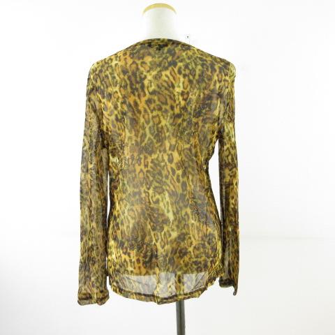 バレンザ VALENZA シアーカットソー 長袖 ヒョウ柄 レオパード ロゴ バレンザ VALENZA シアーカットソー 長袖 ヒョウ柄 レオパード ロゴ 茶