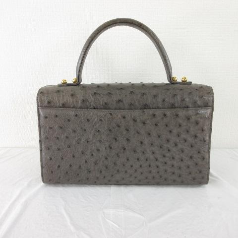 コンテス Comtesse ハンドバッグ オーストリッチ レザー グレー *T565 