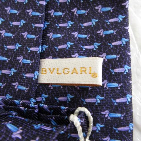【中古】未使用品 ブルガリ BVLGARI ネクタイ 総柄 シルク 紫 *T586 ☆AA★ メンズ BVLGARI（ブルガリ） 未使用品 ネクタイ 総柄 シルク 紫 *T586 ☆AA