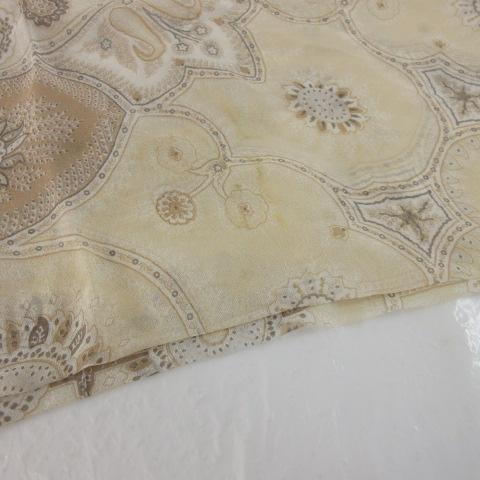 ETRO エトロ シルクスカーフ 大判 ストール 総柄 ベージュ *A234  