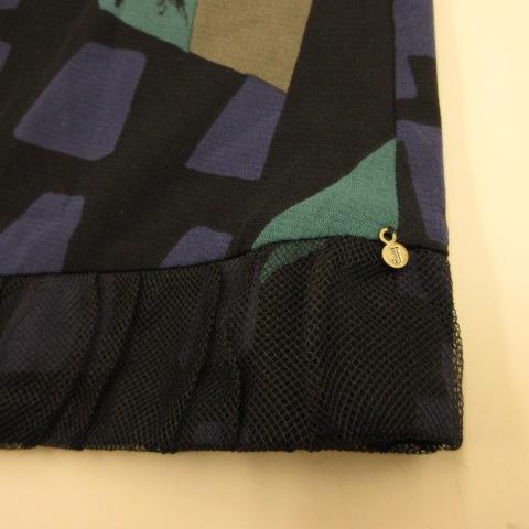 TOKUKO ler vol チュニック ノースリーブ 総柄 黒 9 *T450 レディース