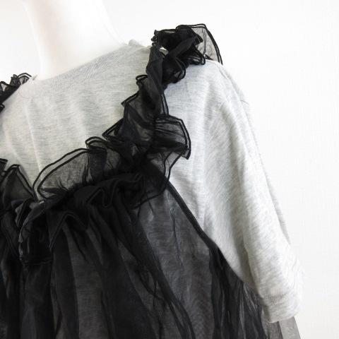 ルルウィルビー 24SS チュールビスチェTシャツ カットソー 半袖 2 黒 ルルウィルビー 24SS チュールビスチェTシャツ カットソー 半袖 2 黒の
