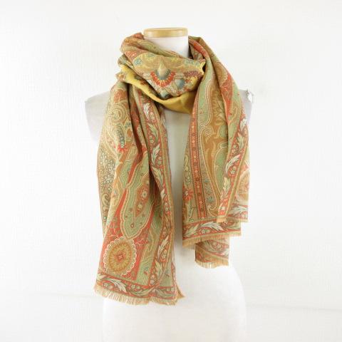 【新品未使用】【ETRO 】ストール　グリーン系 ETRO（エトロ） ストール メンズ r11777-9389-500 : モダンブルーYahoo