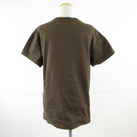 THOMAS MAGPIE トーマスマグパイ ボリュームヘムカットソー カーキ トーマスマグパイ THOMAS MAGPIE カットソー Tシャツ 半袖 プリント 茶