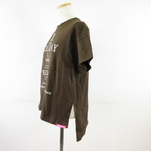 トーマスマグパイ THOMAS MAGPIE カットソー Tシャツ 半袖 プリント 茶