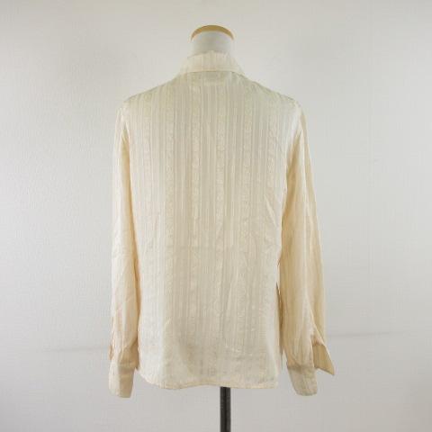 タルボット TALBOTS シルクシャツ ブラウス ストライプ 長袖 ベージュ タルボット TALBOTS シルクシャツ ブラウス ストライプ 長袖 ベージュ