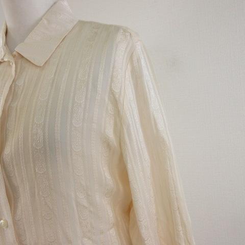 タルボット TALBOTS シルクシャツ ブラウス ストライプ 長袖 ベージュ タルボット TALBOTS シルクシャツ ブラウス ストライプ 長袖 ベージュ