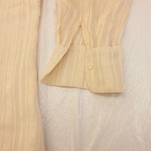 タルボット TALBOTS シルクシャツ ブラウス ストライプ 長袖 ベージュ タルボット TALBOTS シルクシャツ ブラウス ストライプ 長袖 ベージュ