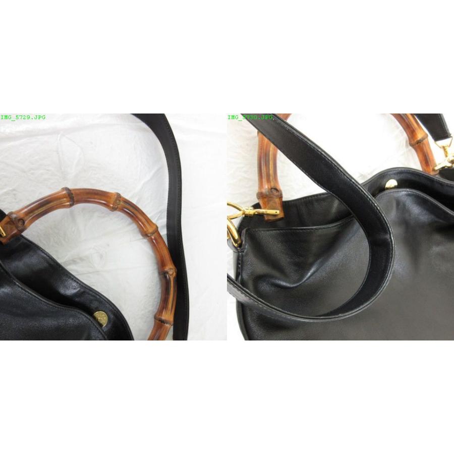 GUCCI グッチ レザーショルダーバッグ バンブー 2WAY