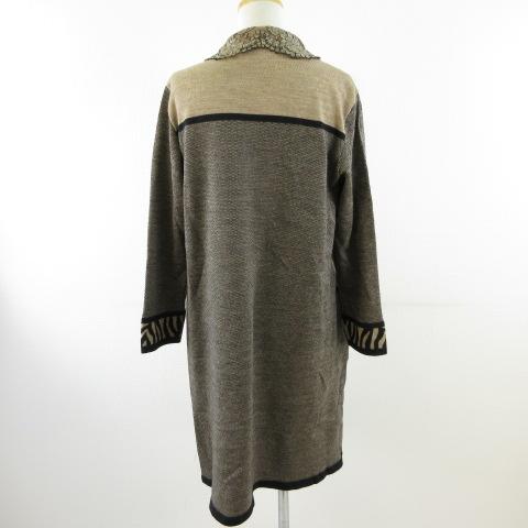 未使用品 インポートロッサ Rossa カーディガン ロング 長袖 レース 茶