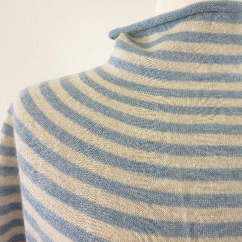 インポートロッサ ニット セーター 長袖 ハイネック ボーダー 青 46