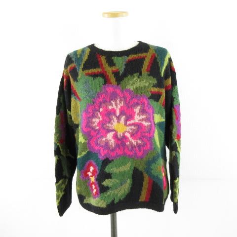 ビクーニャパコス V.Pacos ペルー製 ニット セーター アルパカ 長袖 花