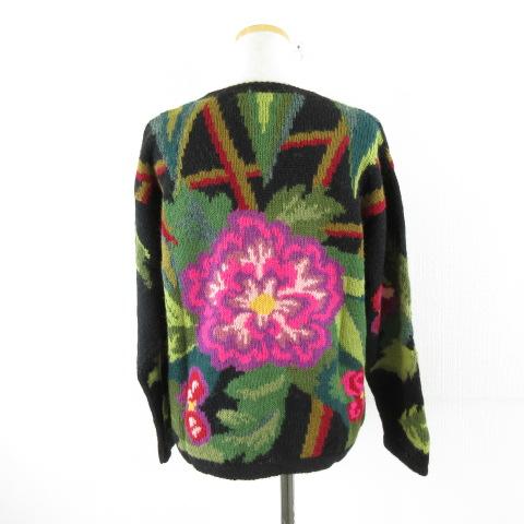 ビクーニャパコス V.Pacos ペルー製 ニット セーター アルパカ 長袖 花