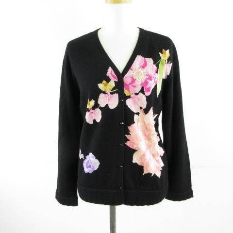 LEONARD レオナール カシミヤ ニット カーディガン 花柄 【公式通販】