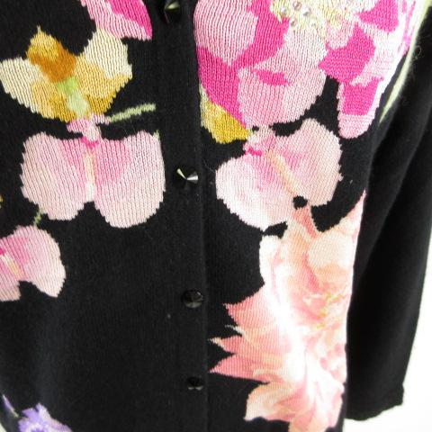 LEONARD レオナール カシミヤ ニット カーディガン 花柄 【公式通販】