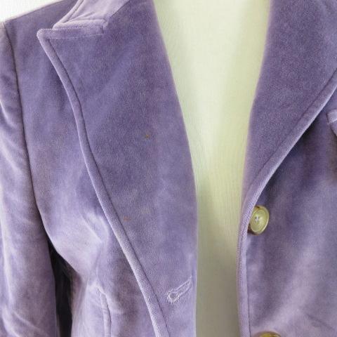 【新品】Salvatore Ferragamo ベロア ジャケット 46 カマルゴリ CAMALGORI ベロアジャケット テーラード 長袖 紫 46 *A420