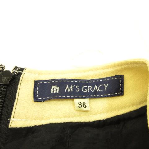 エムズグレイシー M'S GRACY ワンピース ミニ 七分袖 黒 36 *A493