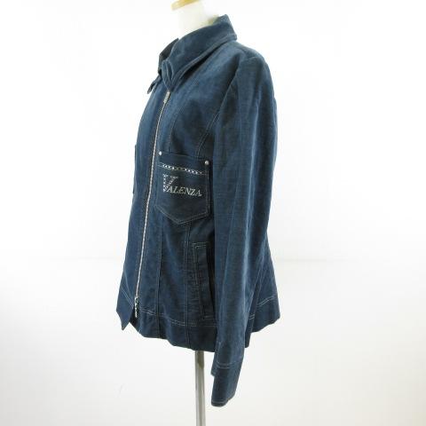 バレンザ VALENZA ジャケット 長袖 ジップアップ 刺繍 紺 42 *T824 