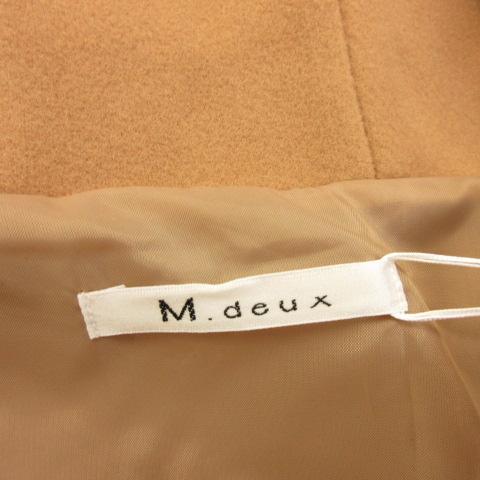 未使用品 エムドゥ M.deux フーディショートコート 長袖 茶 38 *A996 