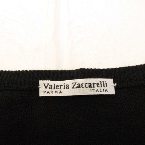 Valeria Zaccarelli ニットカーディガン 長袖 黒 ヴァレリアザッカレリ Valeria Zaccarelli ニットカーディガン 長袖
