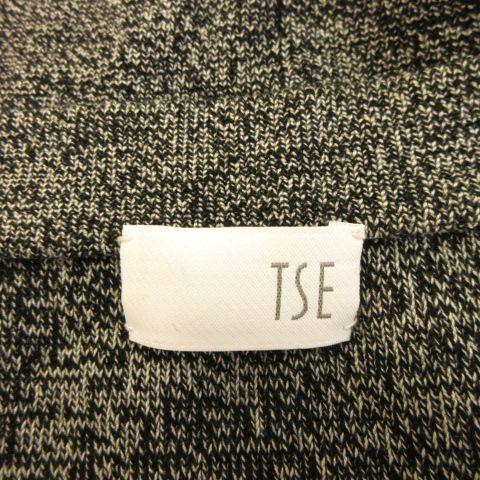 セイ TSE ニットワンピース ひざ丈 五分袖 黒 M *A50 レディース  