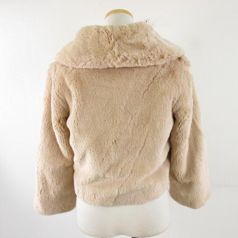 Chardy フェイクファージャケット 長袖 ベージュ F *A270 レディース 