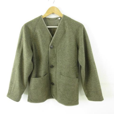 新品未使用 UNIQLOU フリースカーディガン S ユニクロ（UNIQLO） フリースカーディガン 長袖 カーキ 緑 S *T587