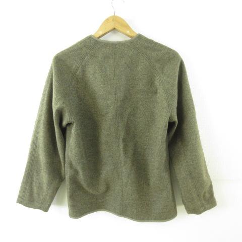 ユニクロ（UNIQLO） フリースカーディガン 長袖 カーキ 緑 S