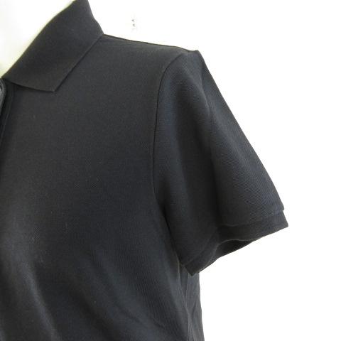 ユニクロ（UNIQLO） ストレッチカノコポロシャツ 半袖 黒 L *A829