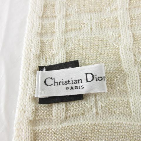 クリスチャンディオール Christian Dior ウールマフラー 白 Christian Dior（クリスチャン・ディオール） ウールマフラー ストール