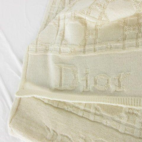 クリスチャンディオール Christian Dior ウールマフラー 白 Christian Dior（クリスチャン・ディオール） ウールマフラー ストール