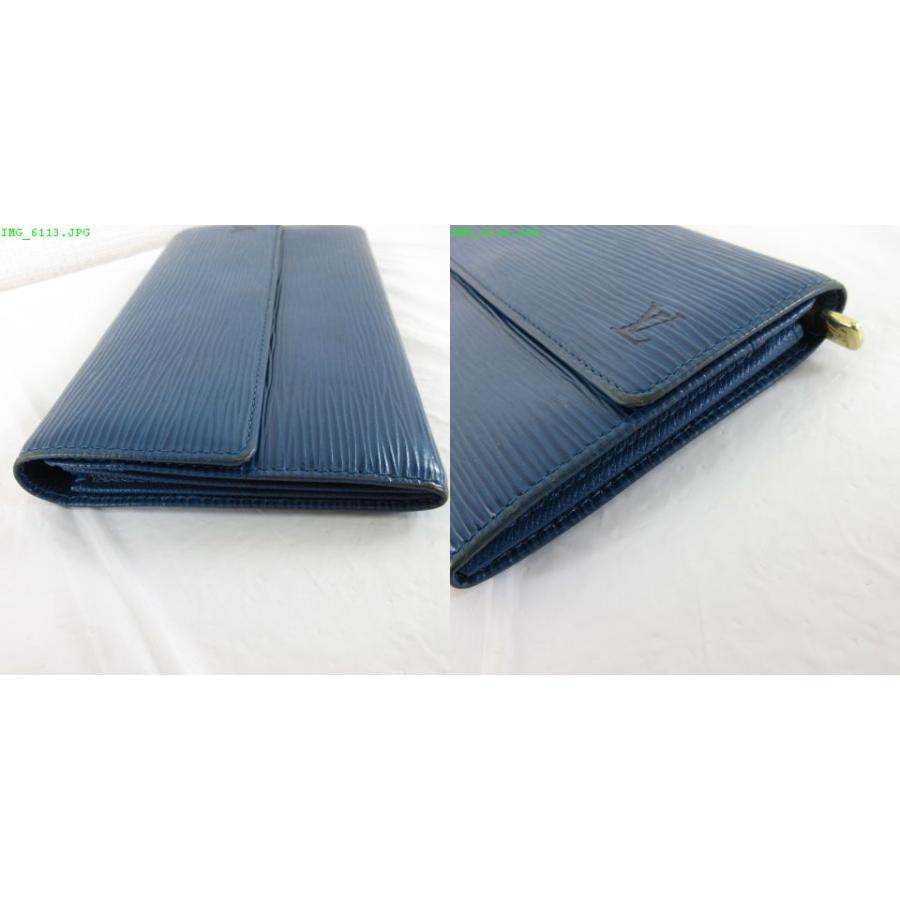 LOUIS VUITTON 青 エピレザー 折りたたみ長財布 LOUIS VUITTON（ルイ・ヴィトン） 長財布 エピ レザー 青 *A871 メンズ